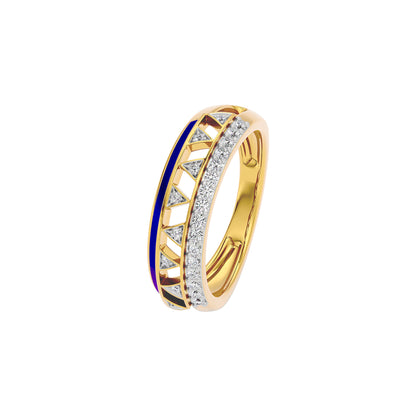 Sapphire Edge Fashion Diamond Ring 18 KT / Yellow Gold / 22