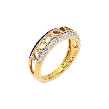 Sapphire Edge Fashion Diamond Ring 18 KT / Yellow Gold / 22