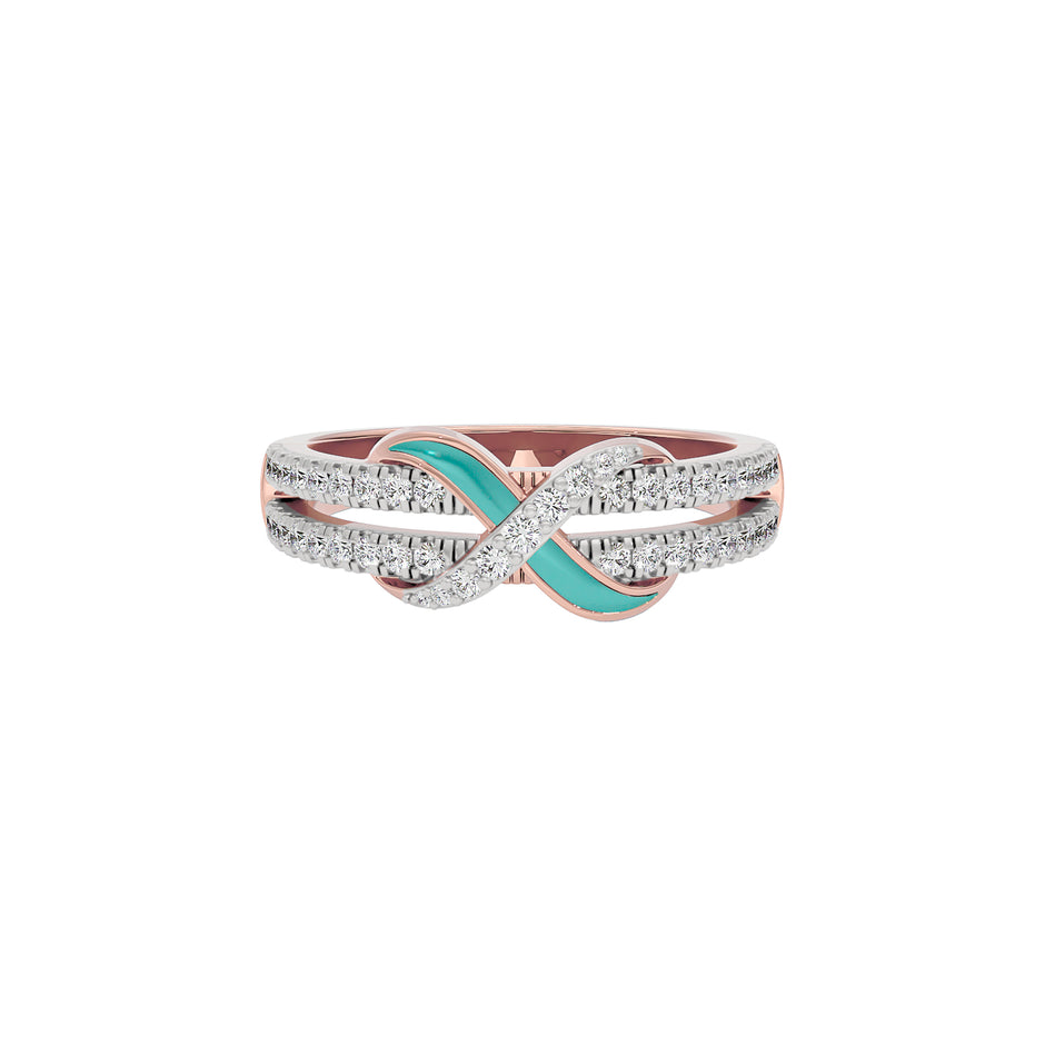 The Green Gleam Fashion Diamonds Ring 18 KT / Rose Gold / 22