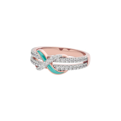 The Green Gleam Fashion Diamonds Ring 18 KT / Rose Gold / 22