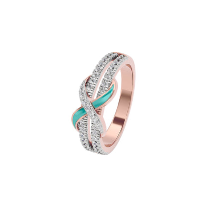 The Green Gleam Fashion Diamonds Ring 18 KT / Rose Gold / 22