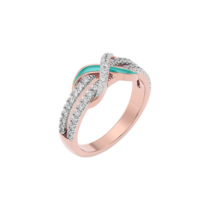 The Green Gleam Fashion Diamonds Ring 18 KT / Rose Gold / 22