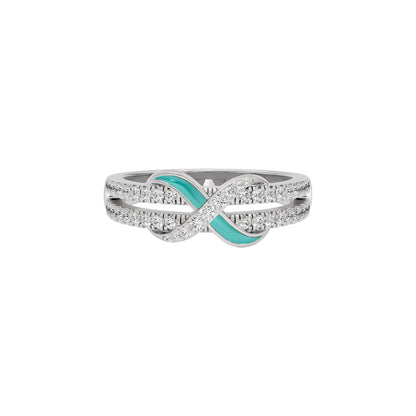 The Green Gleam Fashion Diamonds Ring 18 KT / White Gold / 22