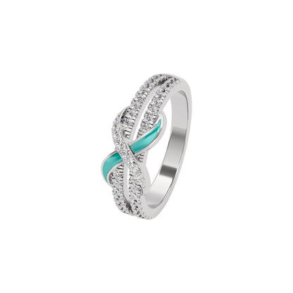 The Green Gleam Fashion Diamonds Ring 18 KT / White Gold / 22