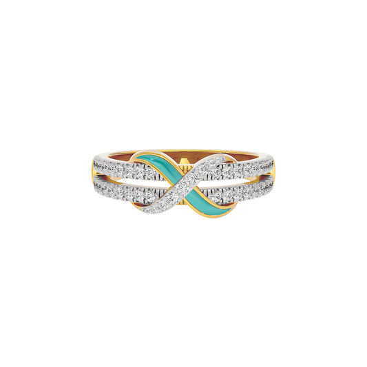 The Green Gleam Fashion Diamonds Ring 18 KT / Yellow Gold / 22