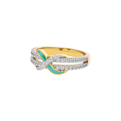 The Green Gleam Fashion Diamonds Ring 18 KT / Yellow Gold / 22