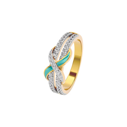 The Green Gleam Fashion Diamonds Ring 18 KT / Yellow Gold / 22