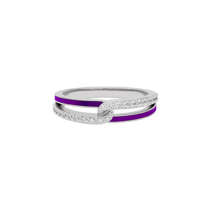 Pink Orchid Curve Fashion Diamond Ring 18 KT / White Gold / 22