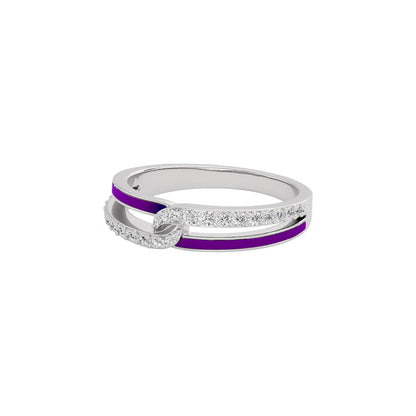 Pink Orchid Curve Fashion Diamond Ring 18 KT / White Gold / 22