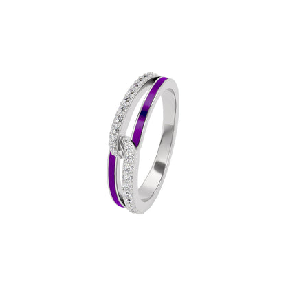 Pink Orchid Curve Fashion Diamond Ring 18 KT / White Gold / 22