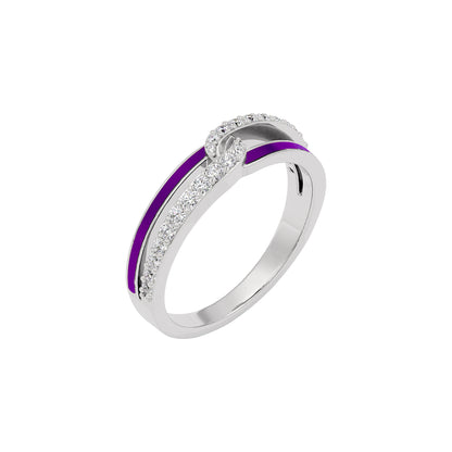 Pink Orchid Curve Fashion Diamond Ring 18 KT / White Gold / 22