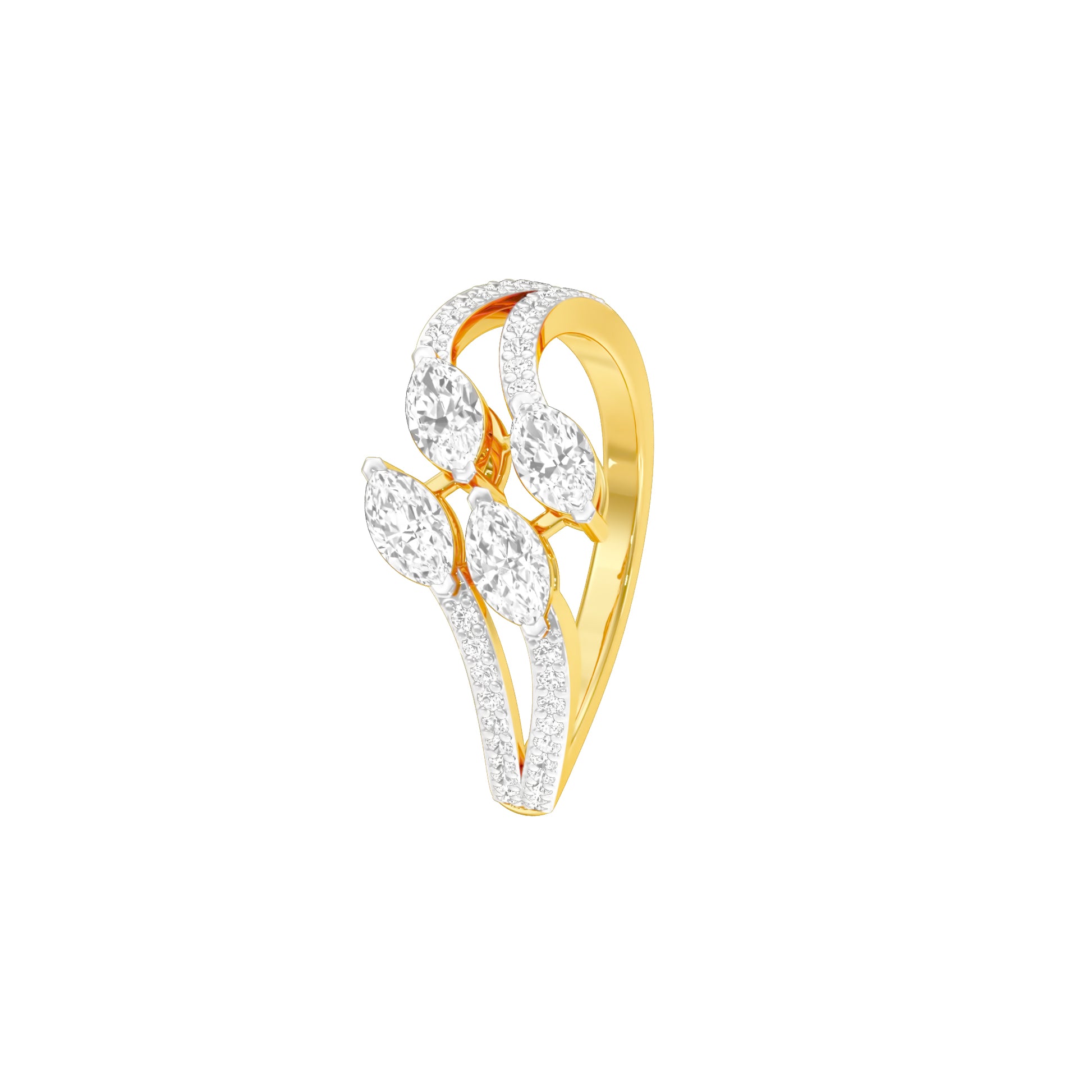 Twig Sparkle Diamond Ring 18 KT / Yellow Gold / 18