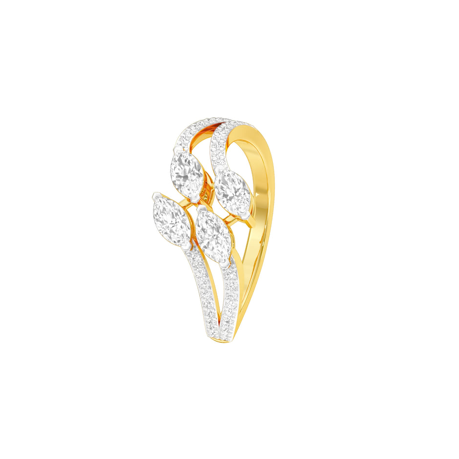 Twig Sparkle Diamond Ring 18 KT / Yellow Gold / 18