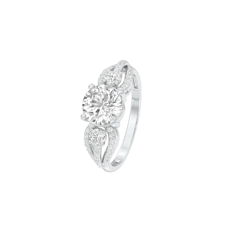 Charming Diva Diamond Engagement Ring 18 KT / White Gold / 22