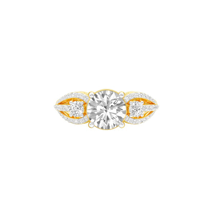 Charming Diva Diamond Engagement Ring 18 KT / Yellow Gold / 22