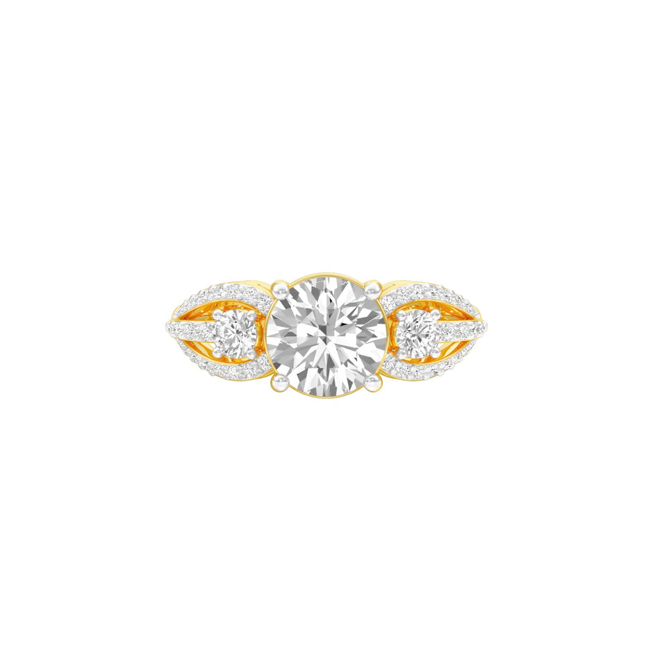 Charming Diva Diamond Engagement Ring 18 KT / Yellow Gold / 22