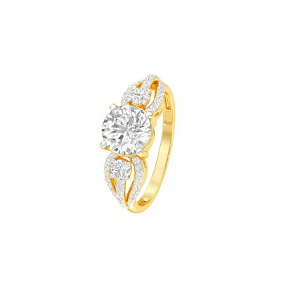 Charming Diva Diamond Engagement Ring 18 KT / Yellow Gold / 22