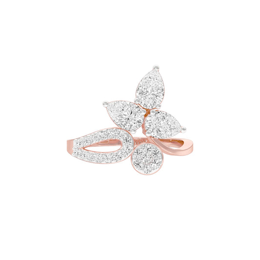 Luxe Glint Diamond Cocktail Ring 18 KT / Rose Gold / 22
