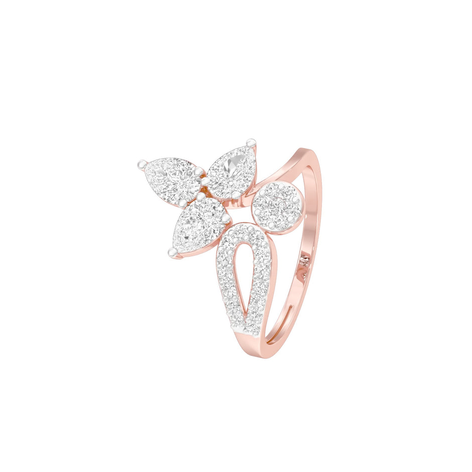 Luxe Glint Diamond Cocktail Ring 18 KT / Rose Gold / 22