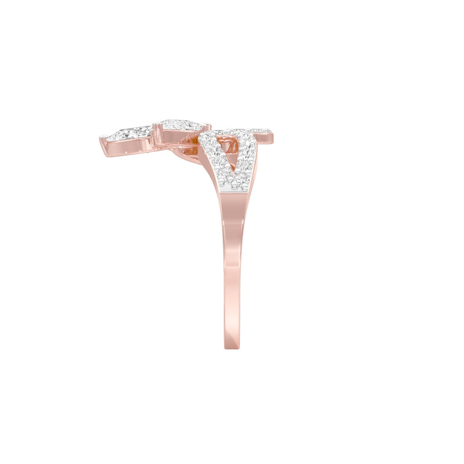 Luxe Glint Diamond Cocktail Ring 18 KT / Rose Gold / 22