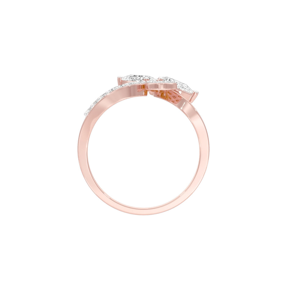 Luxe Glint Diamond Cocktail Ring 18 KT / Rose Gold / 22