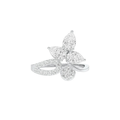 Luxe Glint Diamond Cocktail Ring 18 KT / White Gold / 22