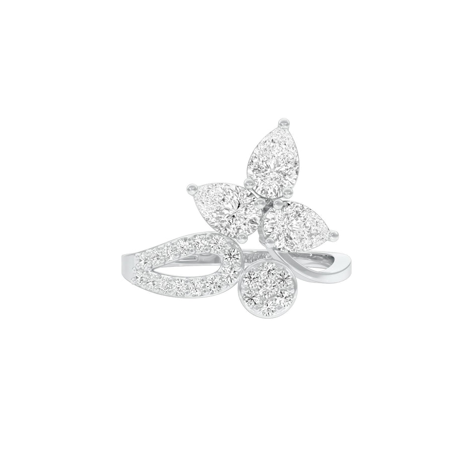 Luxe Glint Diamond Cocktail Ring 18 KT / White Gold / 22