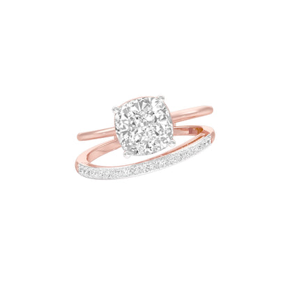 Cushioned Love Diamond Engagement Ring 18 KT / Rose Gold / 22