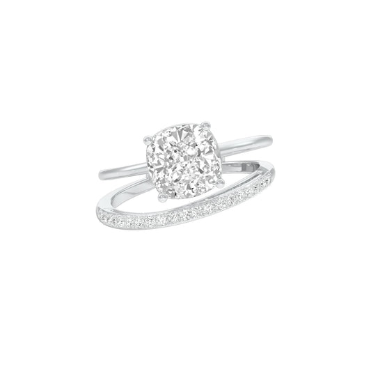 Cushioned Love Diamond Engagement Ring 18 KT / White Gold / 22