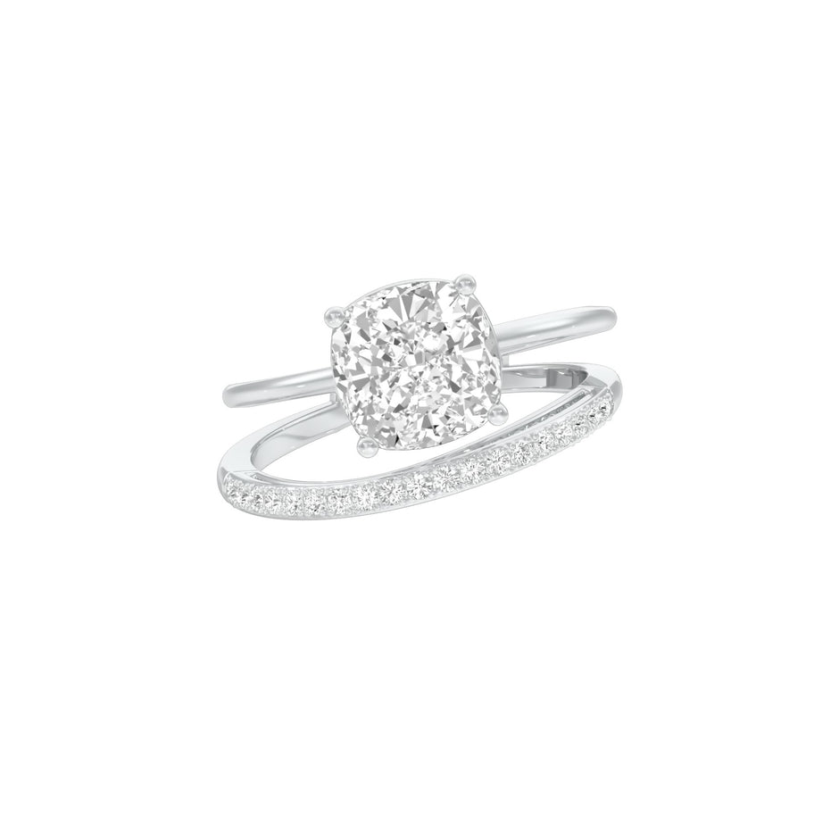 Cushioned Love Diamond Engagement Ring 18 KT / White Gold / 22