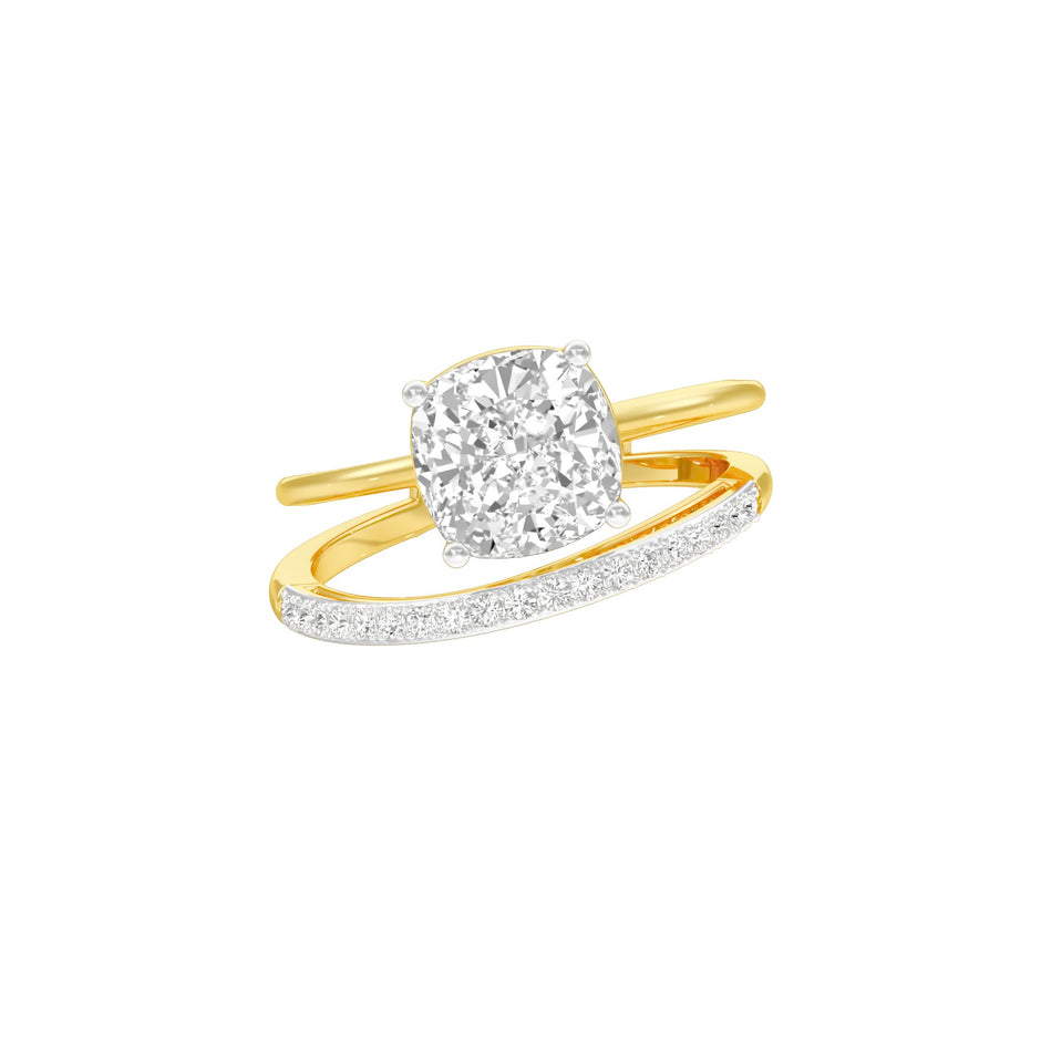 Cushioned Love Diamond Engagement Ring 18 KT / Yellow Gold / 22
