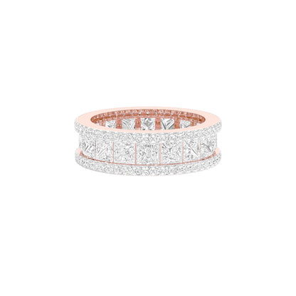 Shining PearDiamond Band Ring 18 KT / Rose Gold / 22