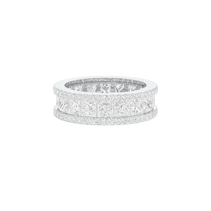Shining PearDiamond Band Ring 18 KT / White Gold / 22