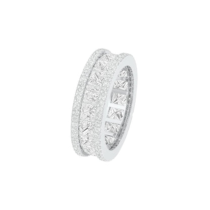 Shining PearDiamond Band Ring 18 KT / White Gold / 22