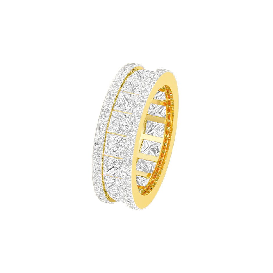 Shining PearDiamond Band Ring 18 KT / Yellow Gold / 22