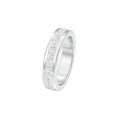 Pear Spark Diamond Band Ring 18 KT / White Gold / 22