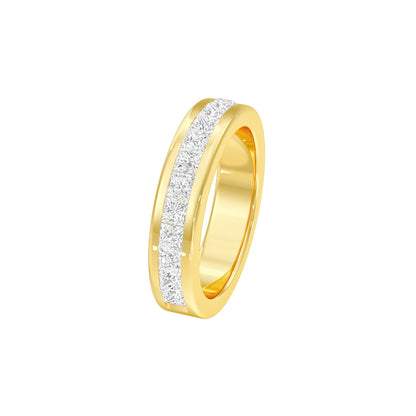 Pear Spark Diamond Band Ring 18 KT / Yellow Gold / 22