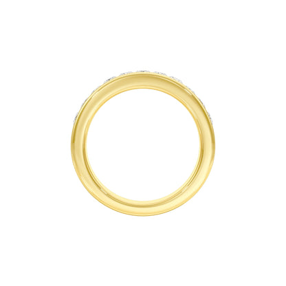 Pear Spark Diamond Band Ring 18 KT / Yellow Gold / 22
