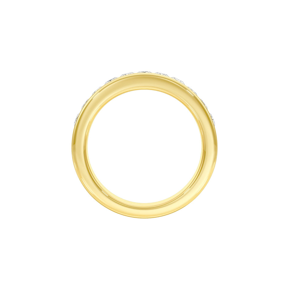 Pear Spark Diamond Band Ring 18 KT / Yellow Gold / 22