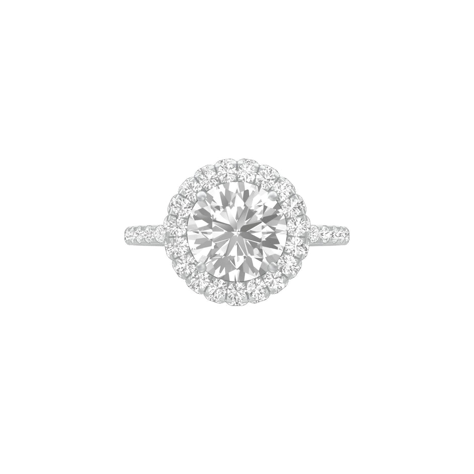 Halo of Us Diamond Engagement Ring 18 KT / White Gold / 18