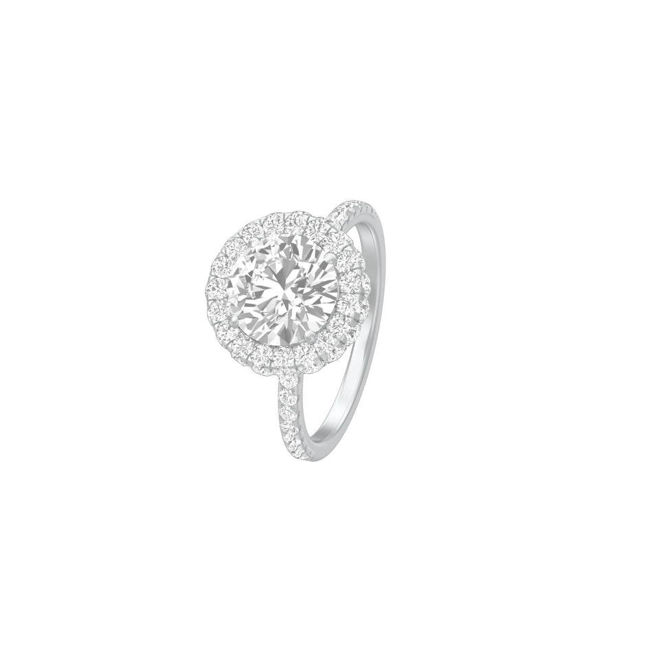 Halo of Us Diamond Engagement Ring 18 KT / White Gold / 18