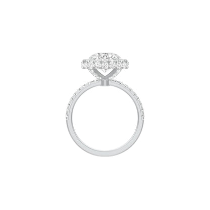 Halo of Us Diamond Engagement Ring 18 KT / White Gold / 18