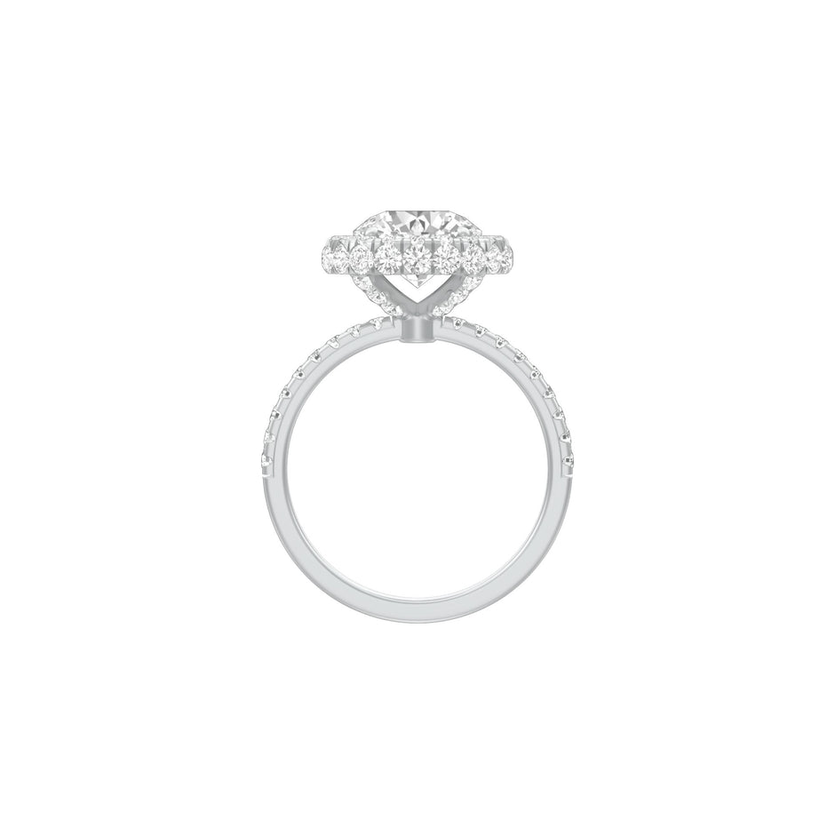 Halo of Us Diamond Engagement Ring 18 KT / White Gold / 18