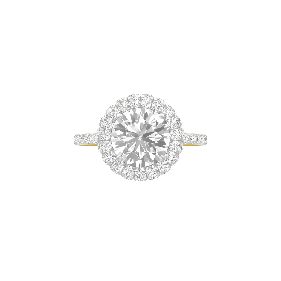 Halo of Us Diamond Engagement Ring 18 KT / Yellow Gold / 18