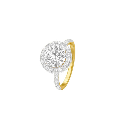 Halo of Us Diamond Engagement Ring 18 KT / Yellow Gold / 18