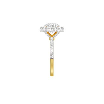 Halo of Us Diamond Engagement Ring 18 KT / Yellow Gold / 18