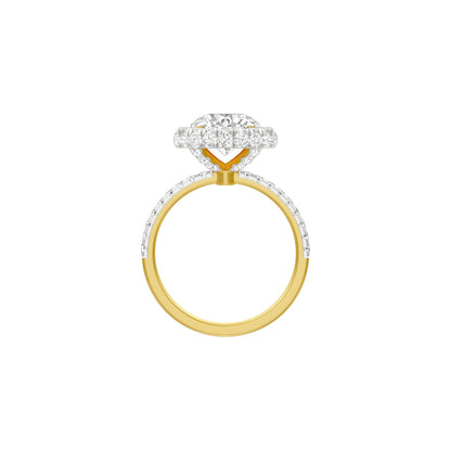 Halo of Us Diamond Engagement Ring 18 KT / Yellow Gold / 18