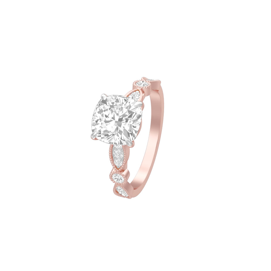 Spark & Stillness Diamond Engagement Ring 18 KT / Rose Gold / 18