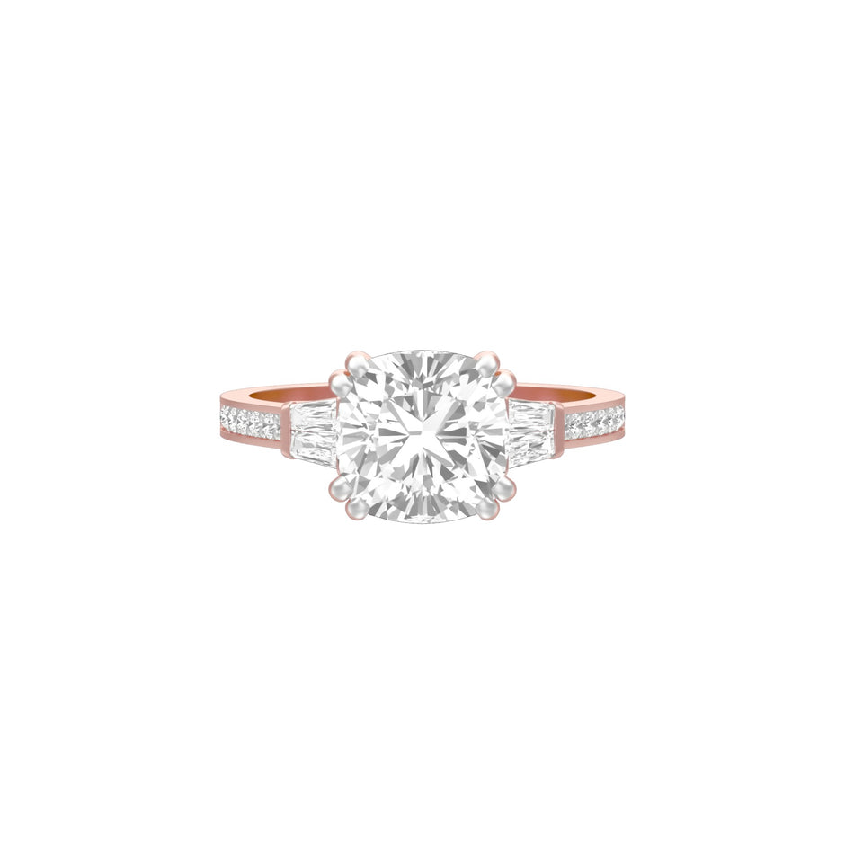 Soft Pledge Diamond Engagement Ring 18 KT / Rose Gold / 18