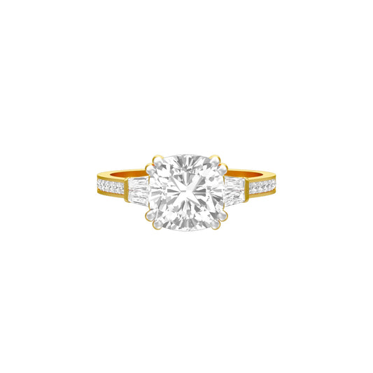 Soft Pledge Diamond Engagement Ring 18 KT / Yellow Gold / 18